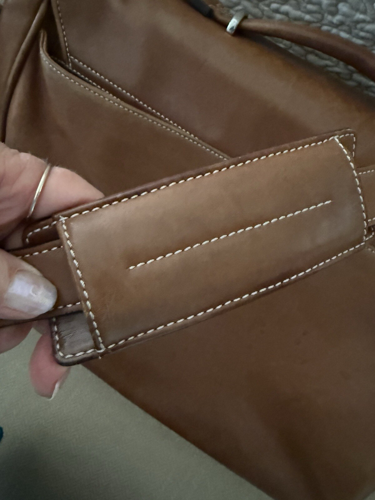 COACH leather brown shoulder bag briefcase laptop bag gently used as shown