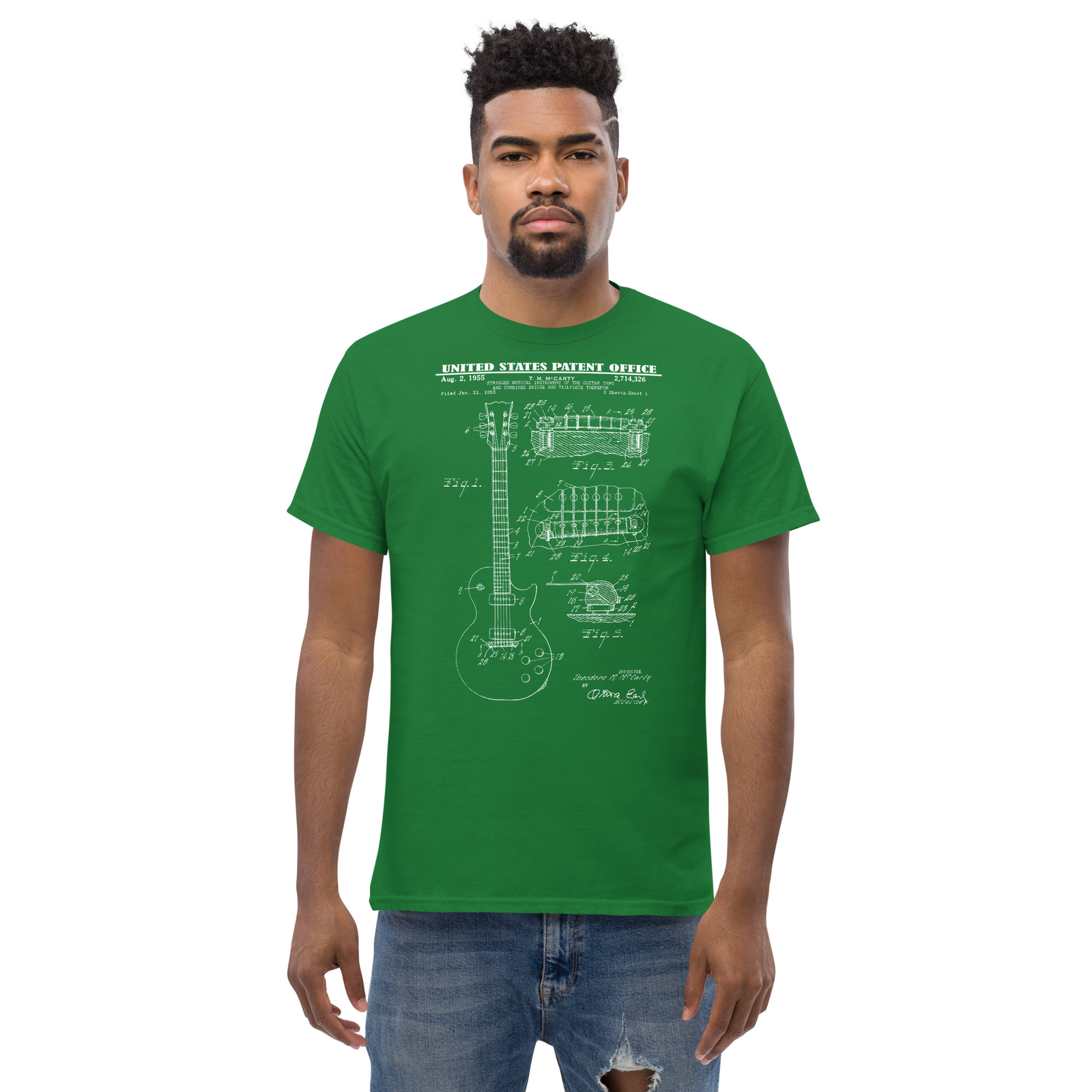 1955 GIBSON LES PAUL GUITAR PATENT T-SHIRT
