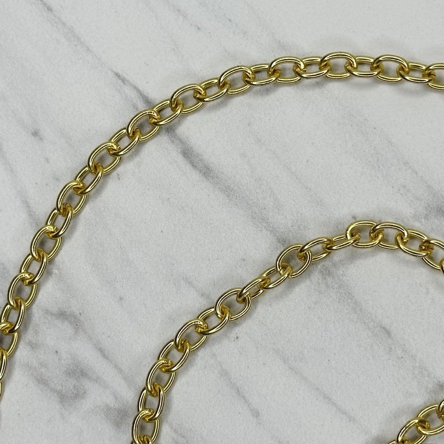 Crossbody Gold Tone Chain Link Purse Replacement Strap – 50″ Long