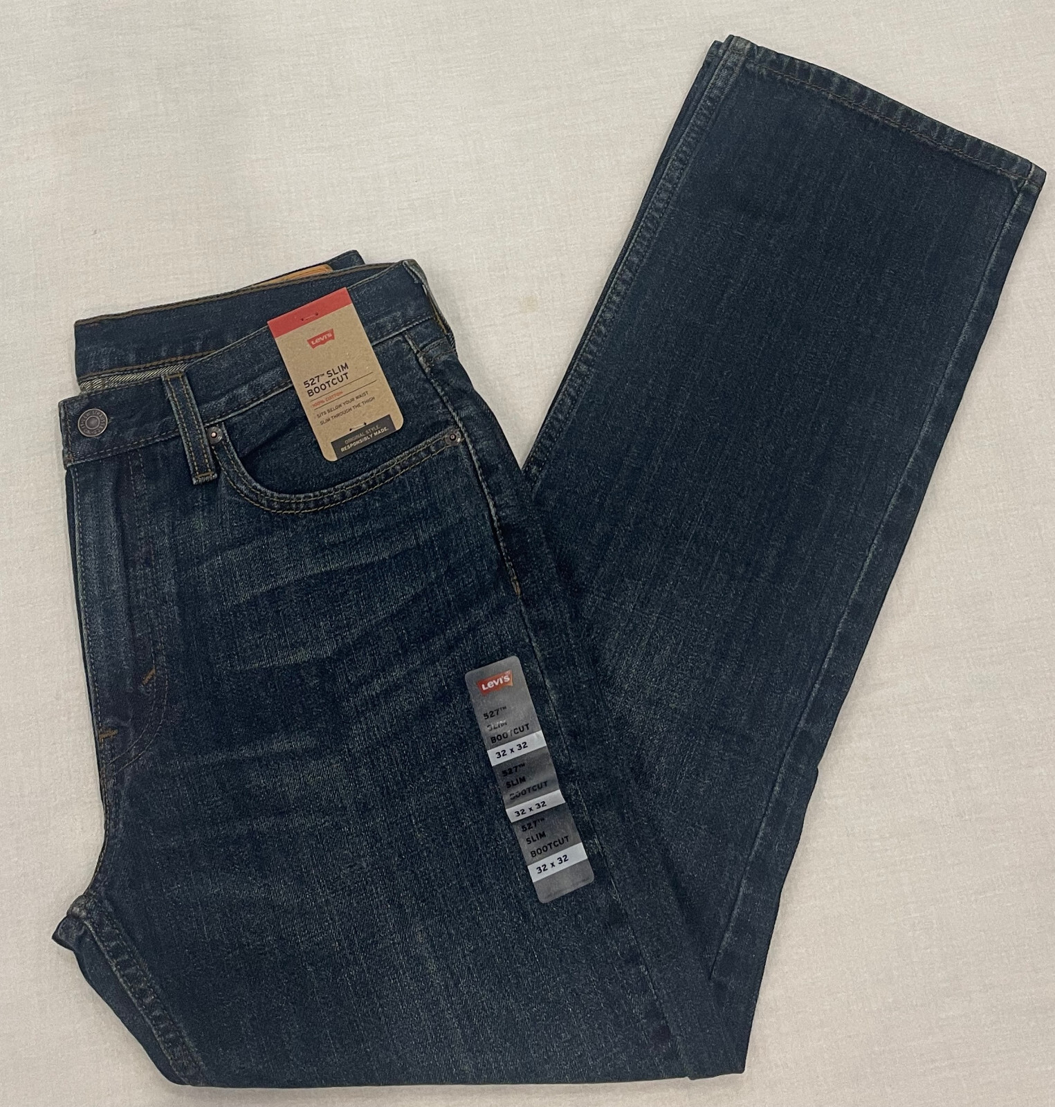 Levis 527 Slim Bootcut Mens Jeans Dark Blue Sizes: 32, 33, 34, 36 Levi #4257