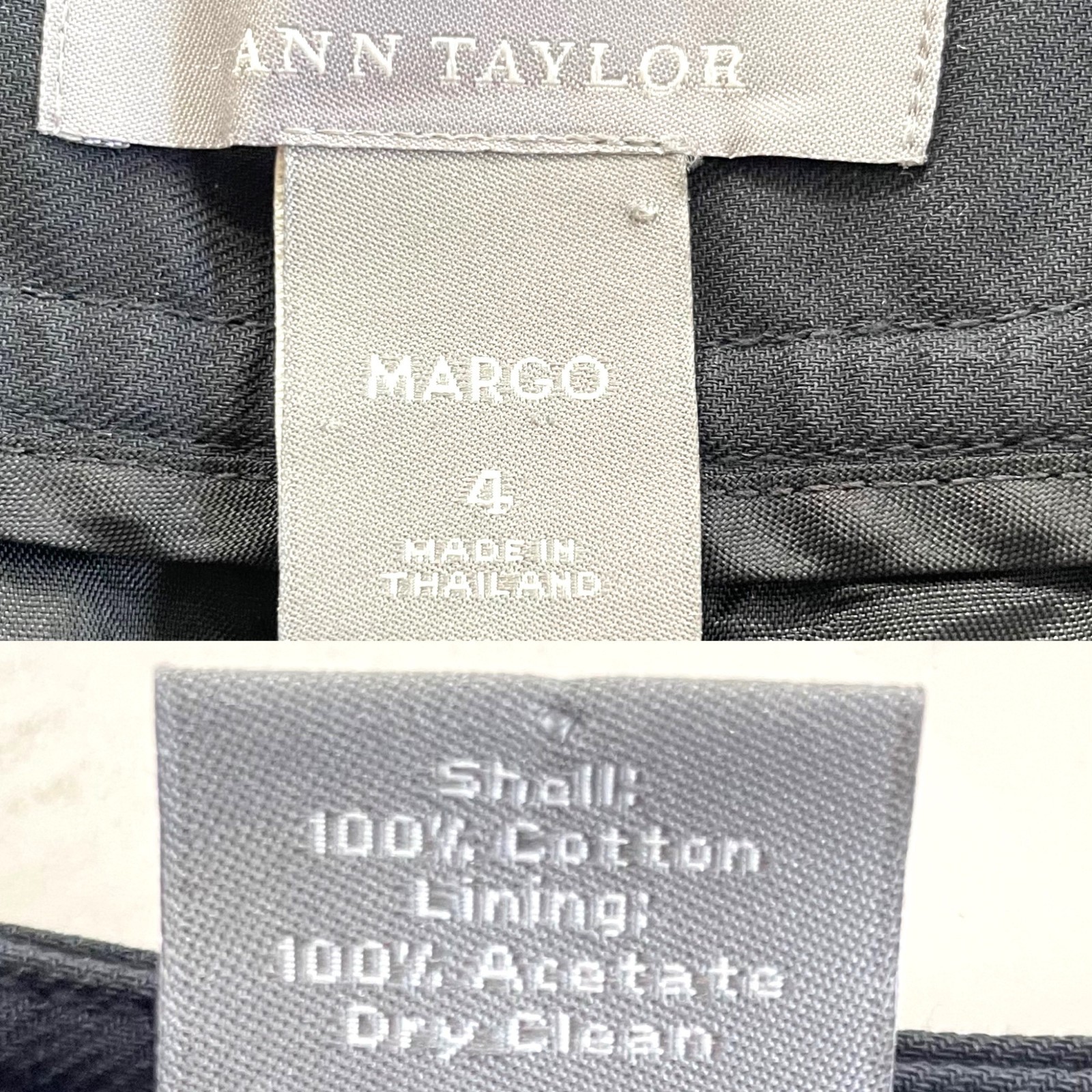 Ann Taylor Women’s Black Margo Lined Wide Leg Dress Pants Size 4 Buckle Detail