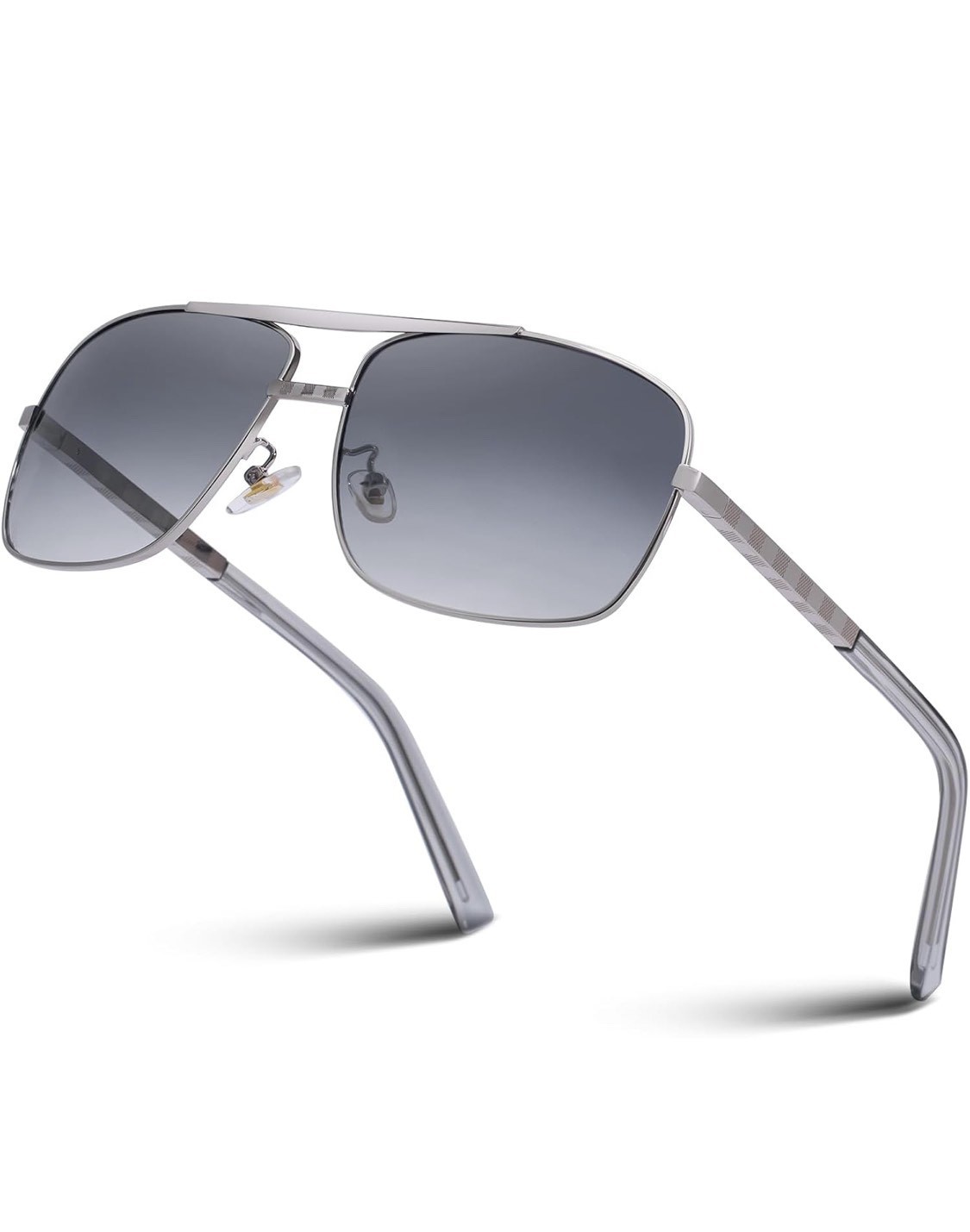 Brand New High Quality Men Sunglasses Metal Gray Lens Silver Frame Andrew Tate