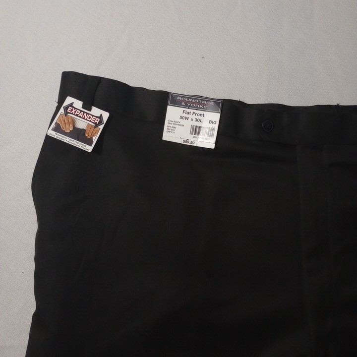Roundtree & Yorke Men’s Pants 50×30 NEW WITH TAGS Easy Care Flat Front