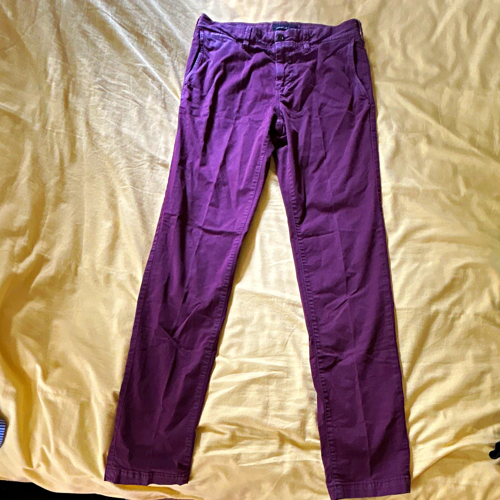 American Eagle Next Level Flex Purple Skinny Chino Twill Pants 30W. Vintage.