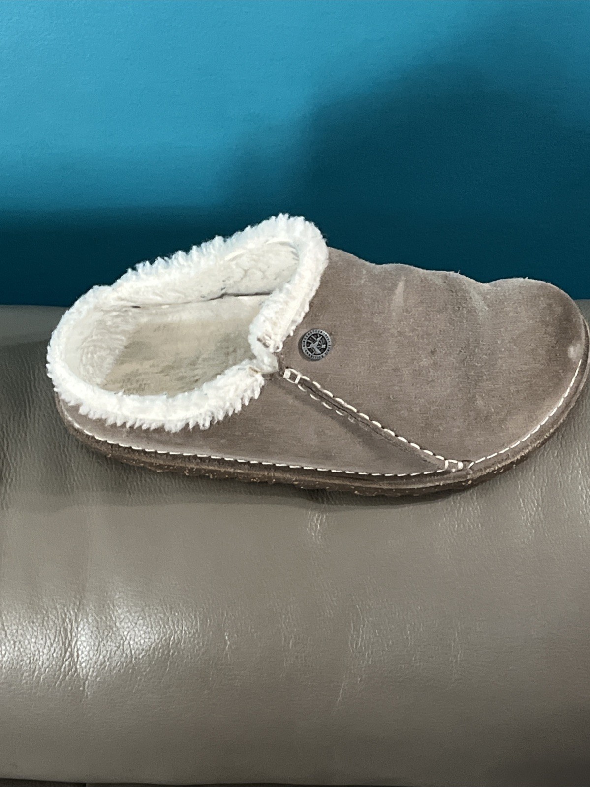 Birkenstock Zermatt Premium Suede Leather Clogs In Grey Taupe sz 37 Women