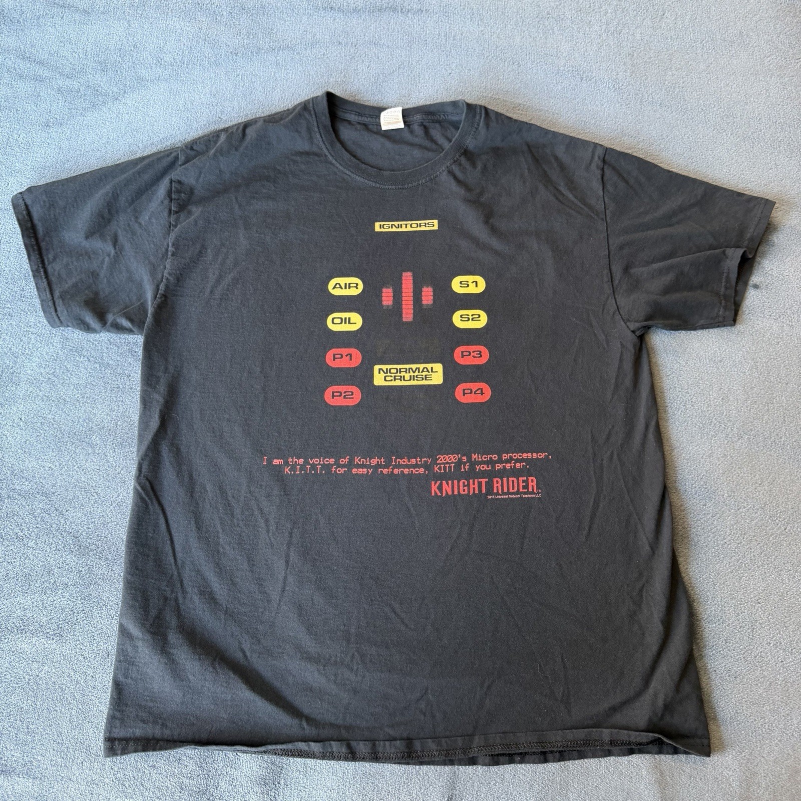 Knight Rider Short Sleeve Black Logo T-Shirt Large