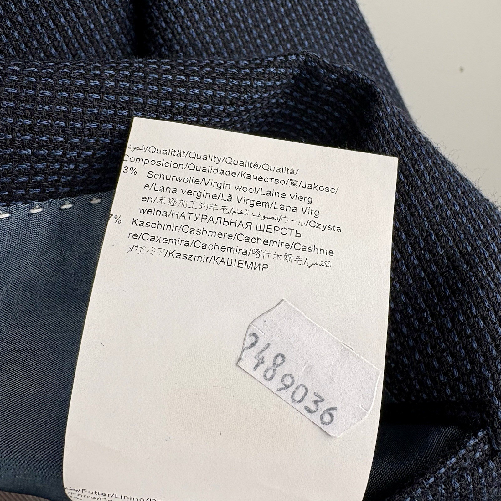 Hugo Boss Pasolini 48L blue black nailhead wool cashmere sport coat