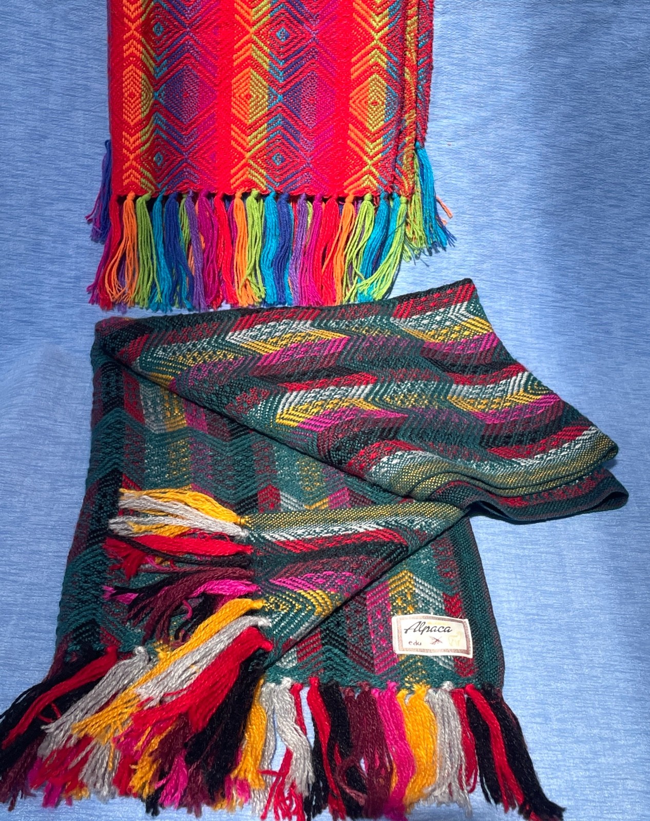 Figueroa & Ruashka Alpaca Shawls Scarves – 22 x 62″ & 21 x 59″~Made in Peru NEW