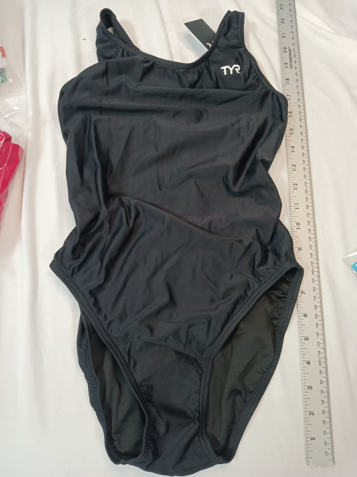 TYR Women’s Solid Black One Piece Racerback Swimsuit A-B Stretch 34 (M)
