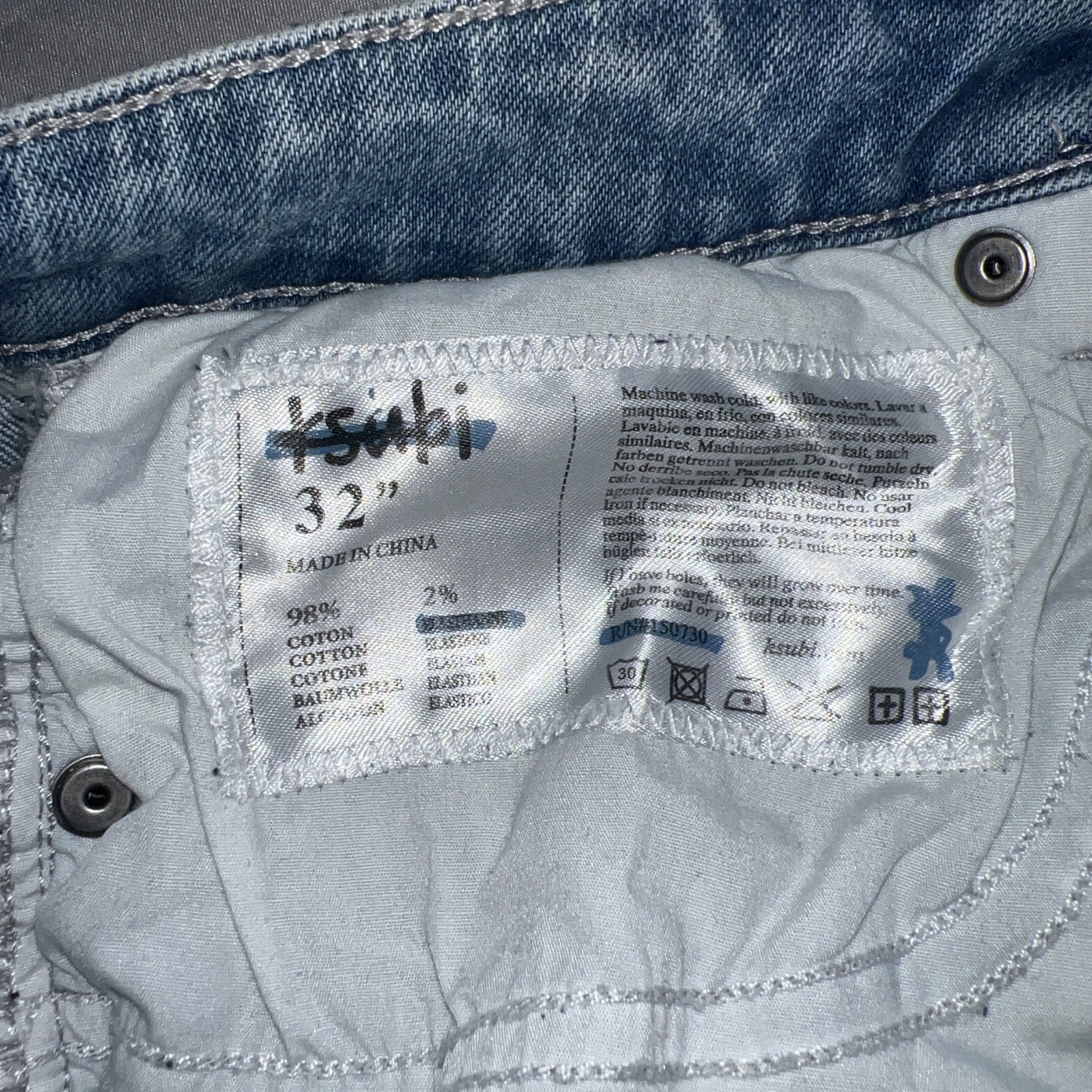 Ksubi Chitch Punk Blue Thrashed Men’s 32×32 Designer Jeans
