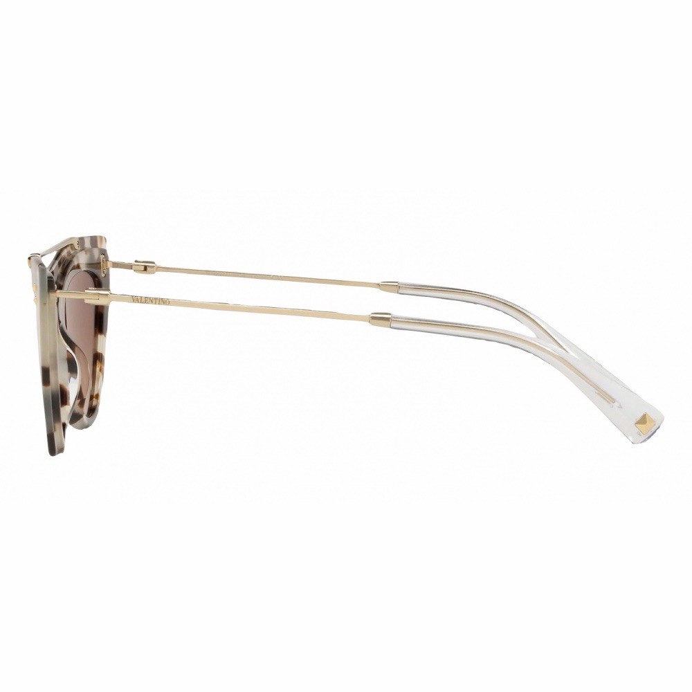 Valentino VLogo VA4079 Cat Eye Tortoise Shell Acetate Sunglasses Brown UV400