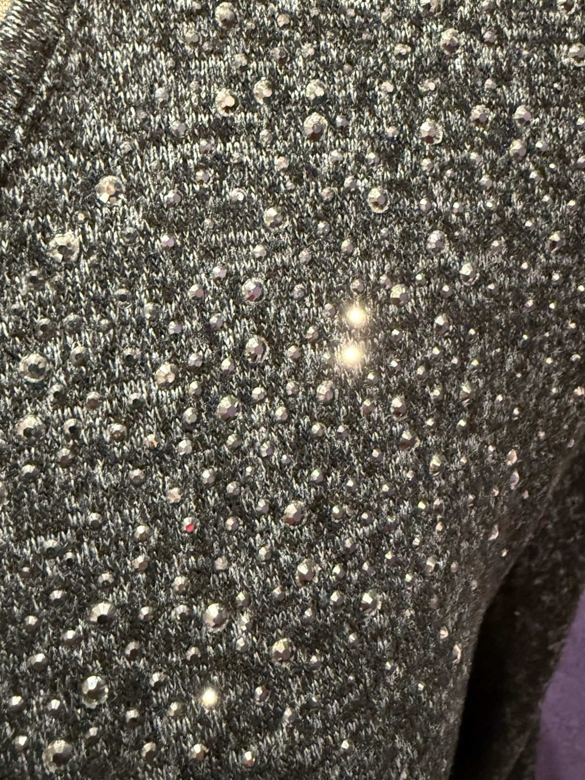 Ladies, “Tigi” , Grey with diamanté, 3/4 Sleeve Top, UK 10/12 (Loose fit)