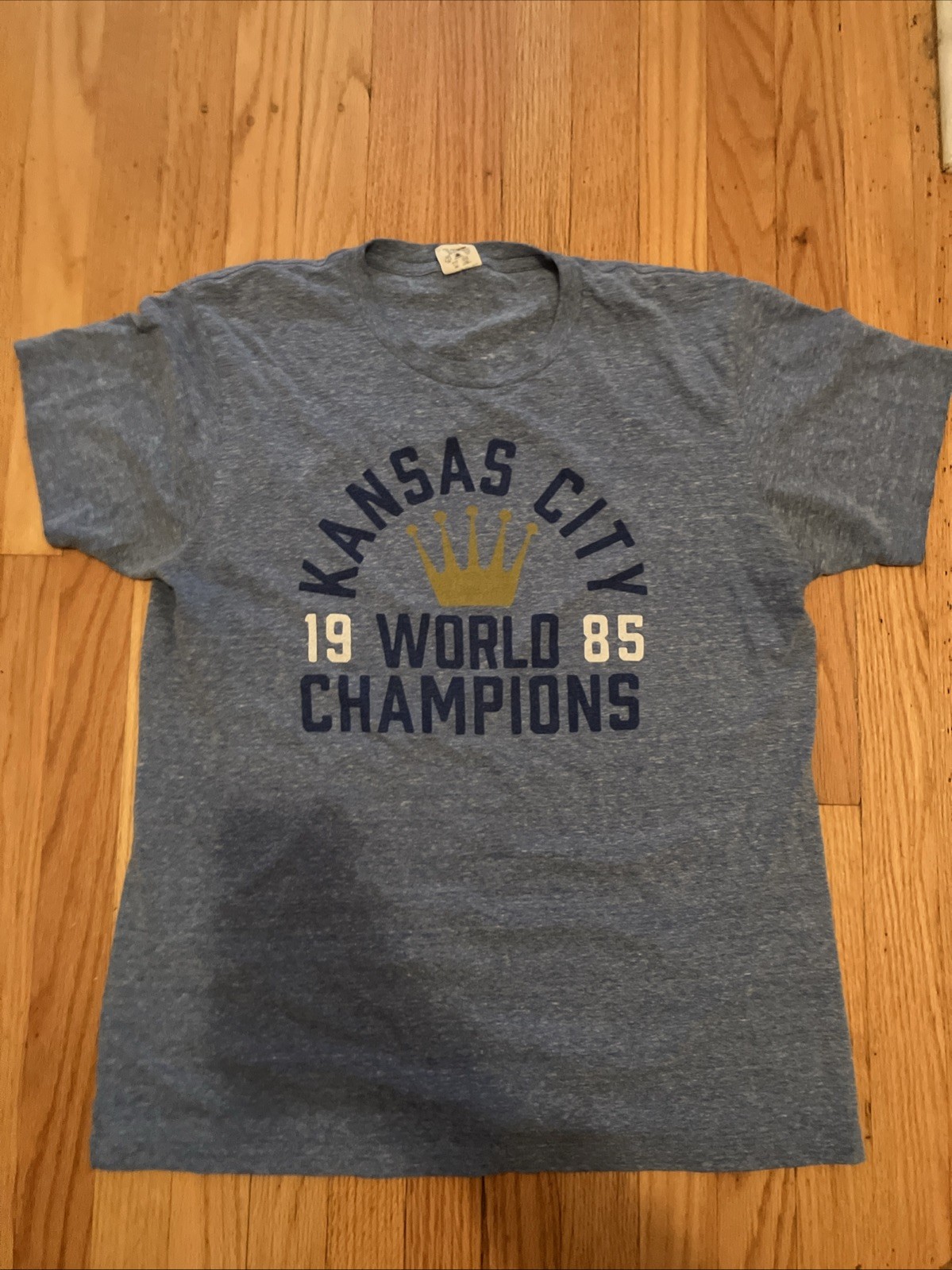 Kansas City Royals 1985 World Champions Vintage Charlie Hustle XL Blue Shirt USA