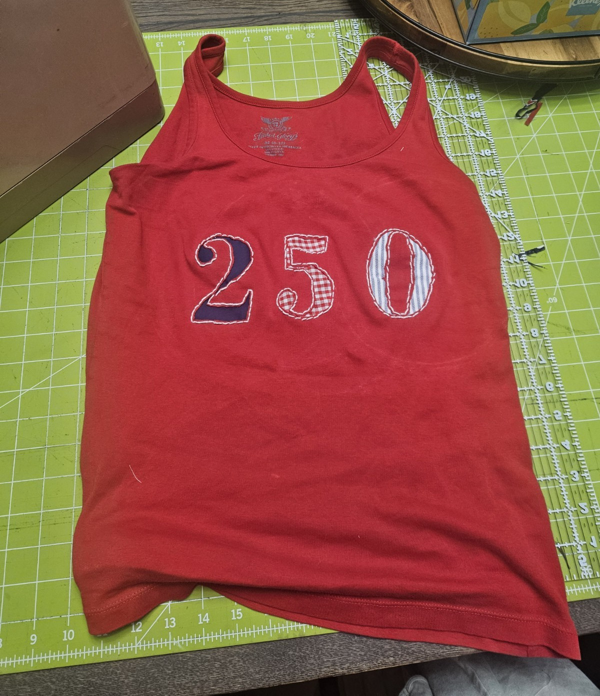 Faded Glory Women’s Red Cotton Knit Tank Top With Patchwork f250 That I Made!