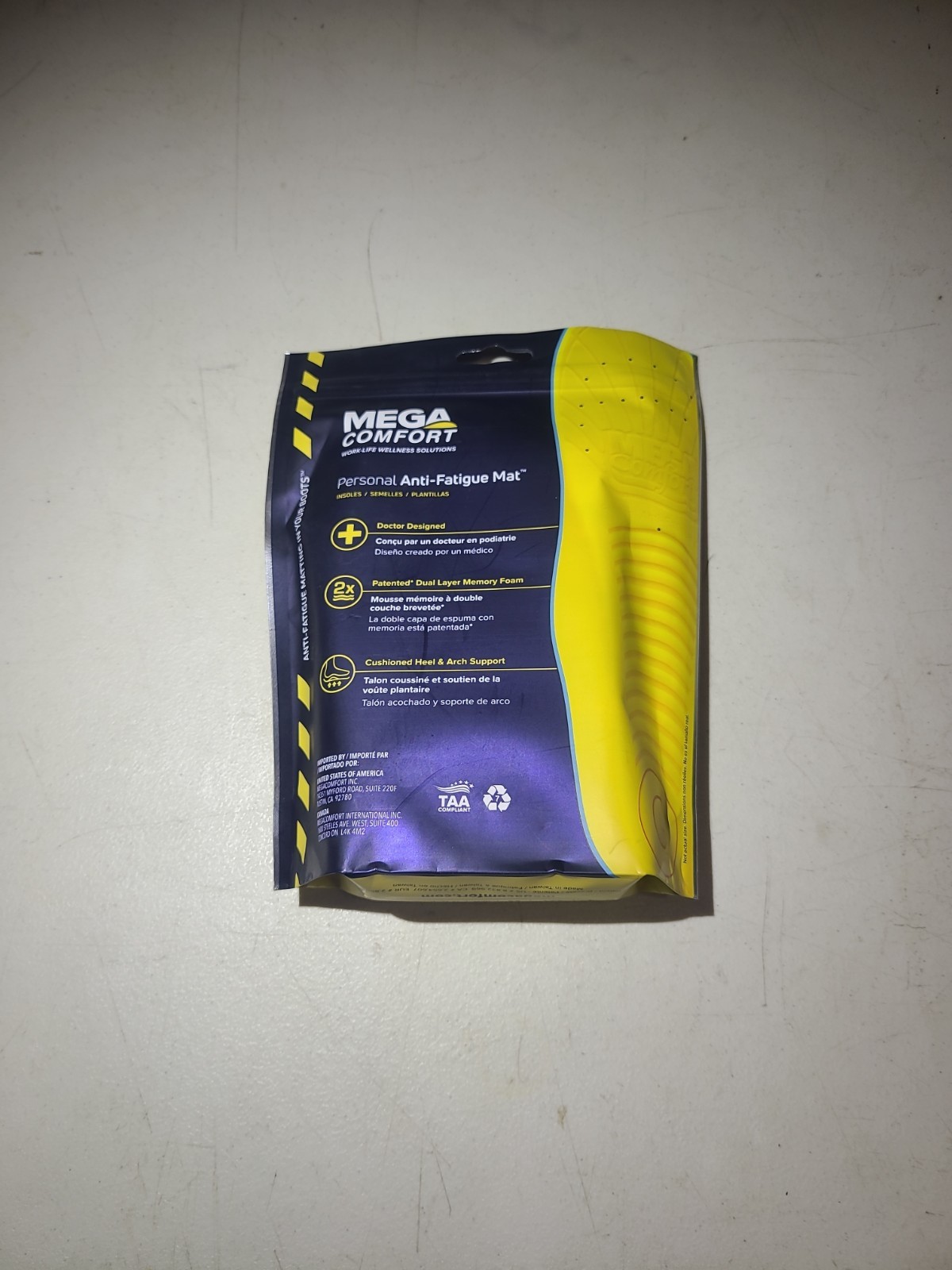 Mega Comfort Shoe Insoles Men 10-11 Ladies 12-13 New Anti Fatigue