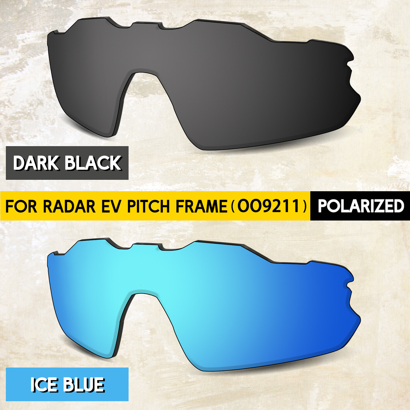 Black & Ice Blue POLARIZED Replacement Lenses for Oakley Radar EV Pitch OO9211