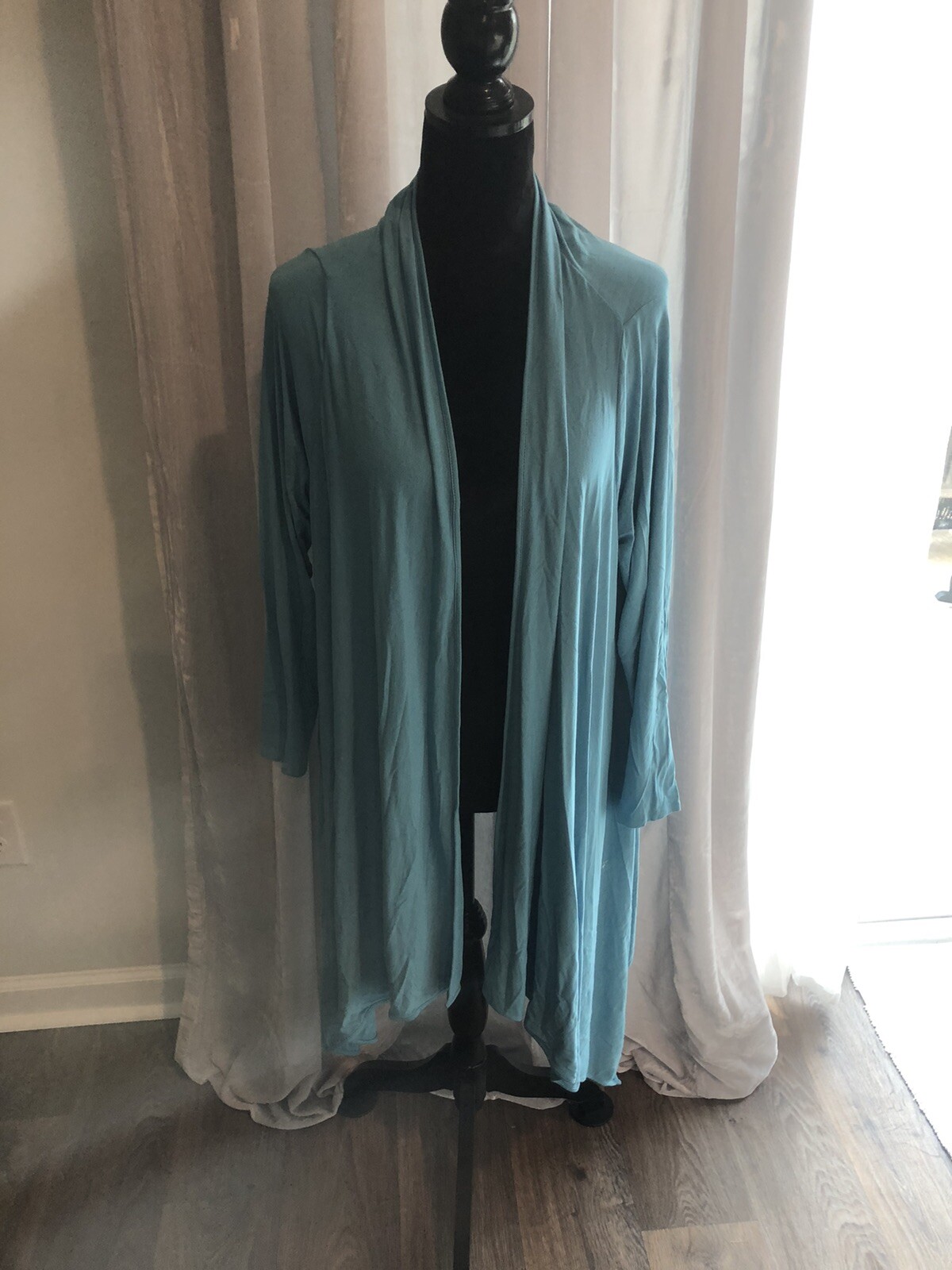 Jjill Rayon Open Slimming Front Topper Sz 1X Aqua Blue NWT Gorgeous!!!
