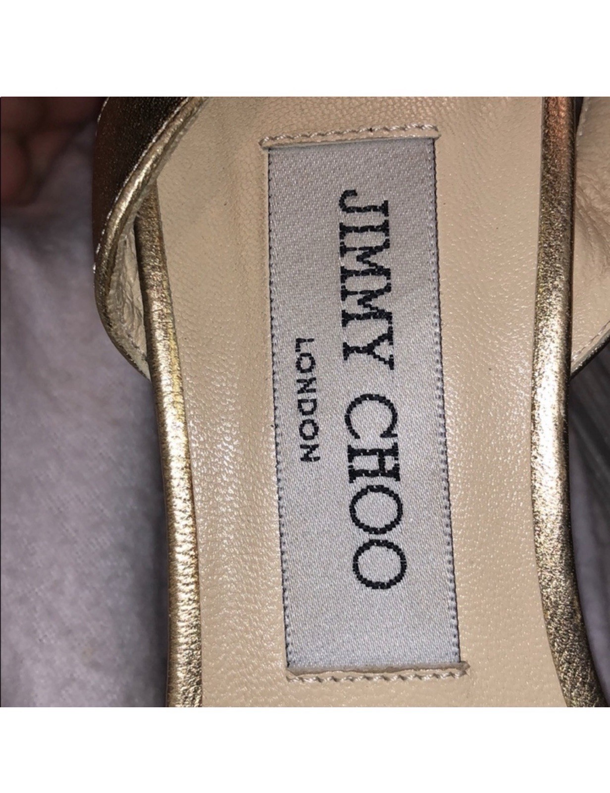 Jimmy Choo Strapped Gold Sandals Size 38 US 8