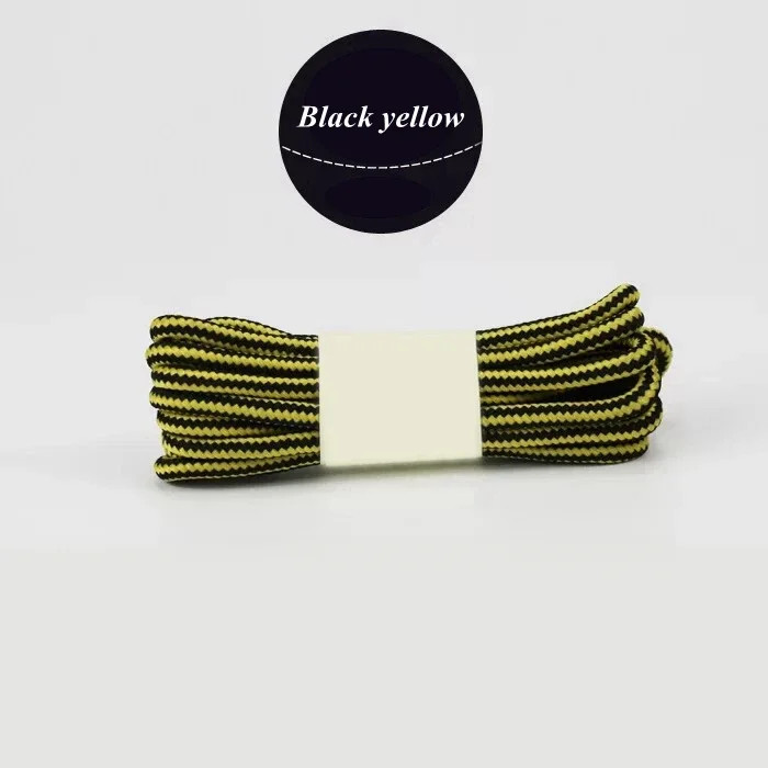 1 Pair Outdoor Boots Shoelaces Striped Double Color round Hiking Walking Sports