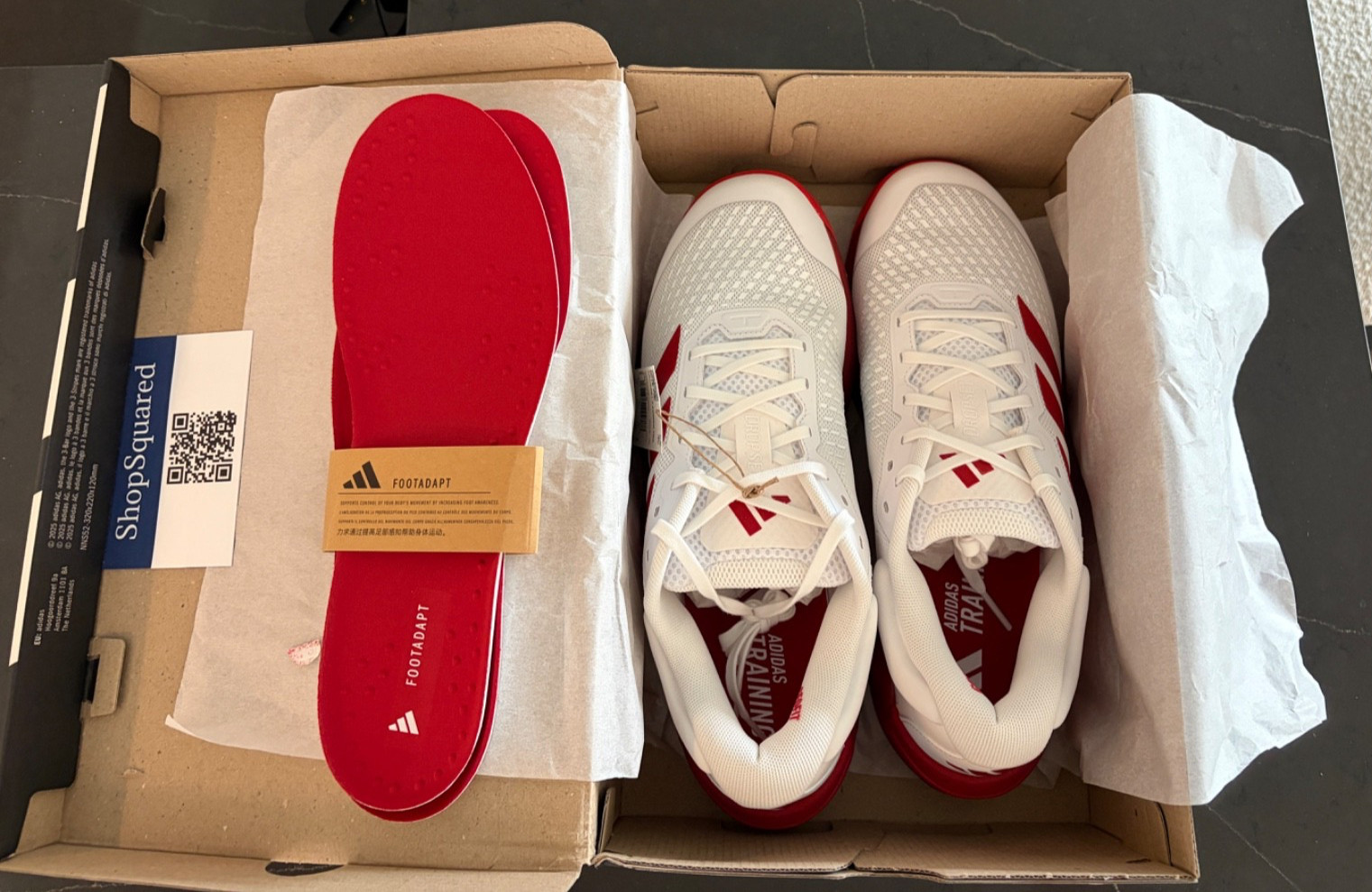 Adidas Dropset 4 Men’s Cross Training Gym Shoes White Red Size 10 JR4676 New