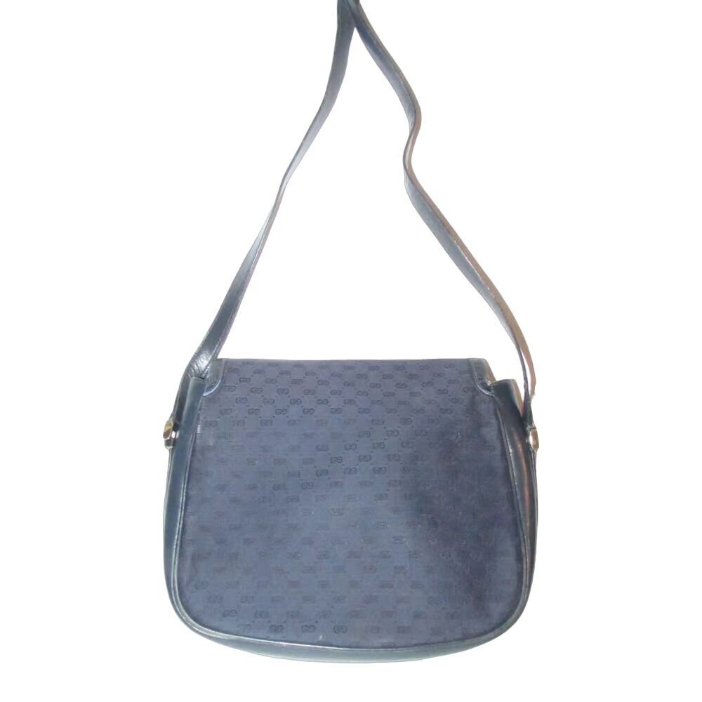 Gucci blue micro Guccissima 1955 horse-bit shoulder/crossbody