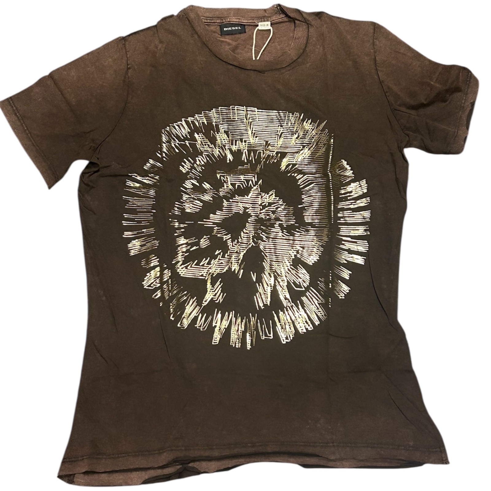 Vintage Y2K $98 DIESEL Brown MIREY Short Sleeve Slim Fit Designer T-shirt NWT