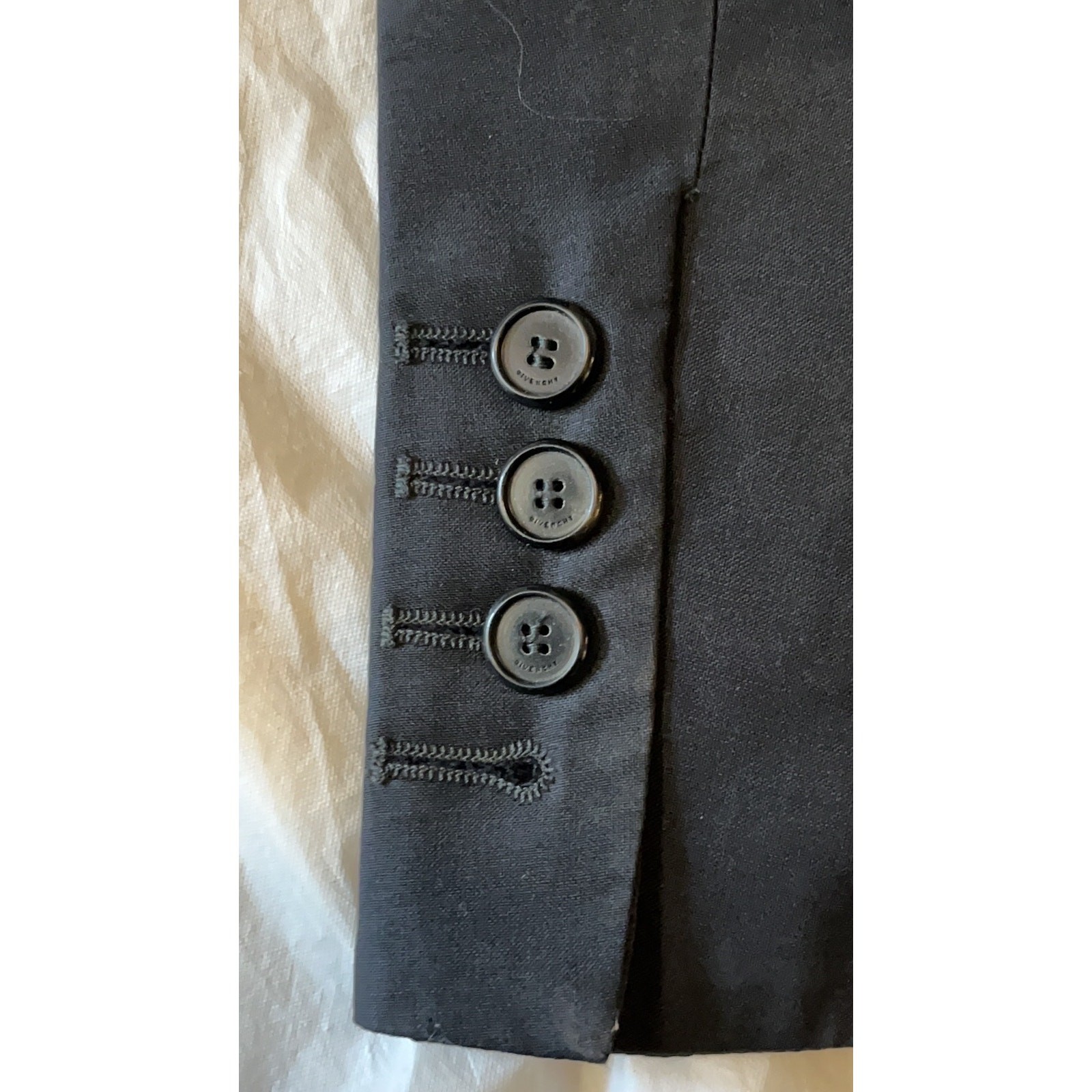 Vintage, Givenchy Paris, Black Virgin Wool Jacket, Size: 46