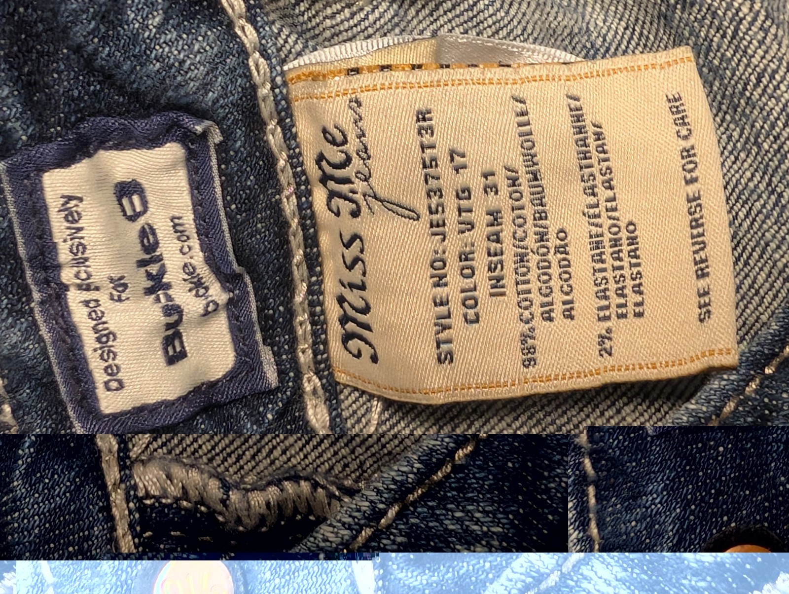 Miss Me Jeans – For Buckle Boot Cut Size 28 Bling Fleur De Lis 28/31 Vintage Y2K