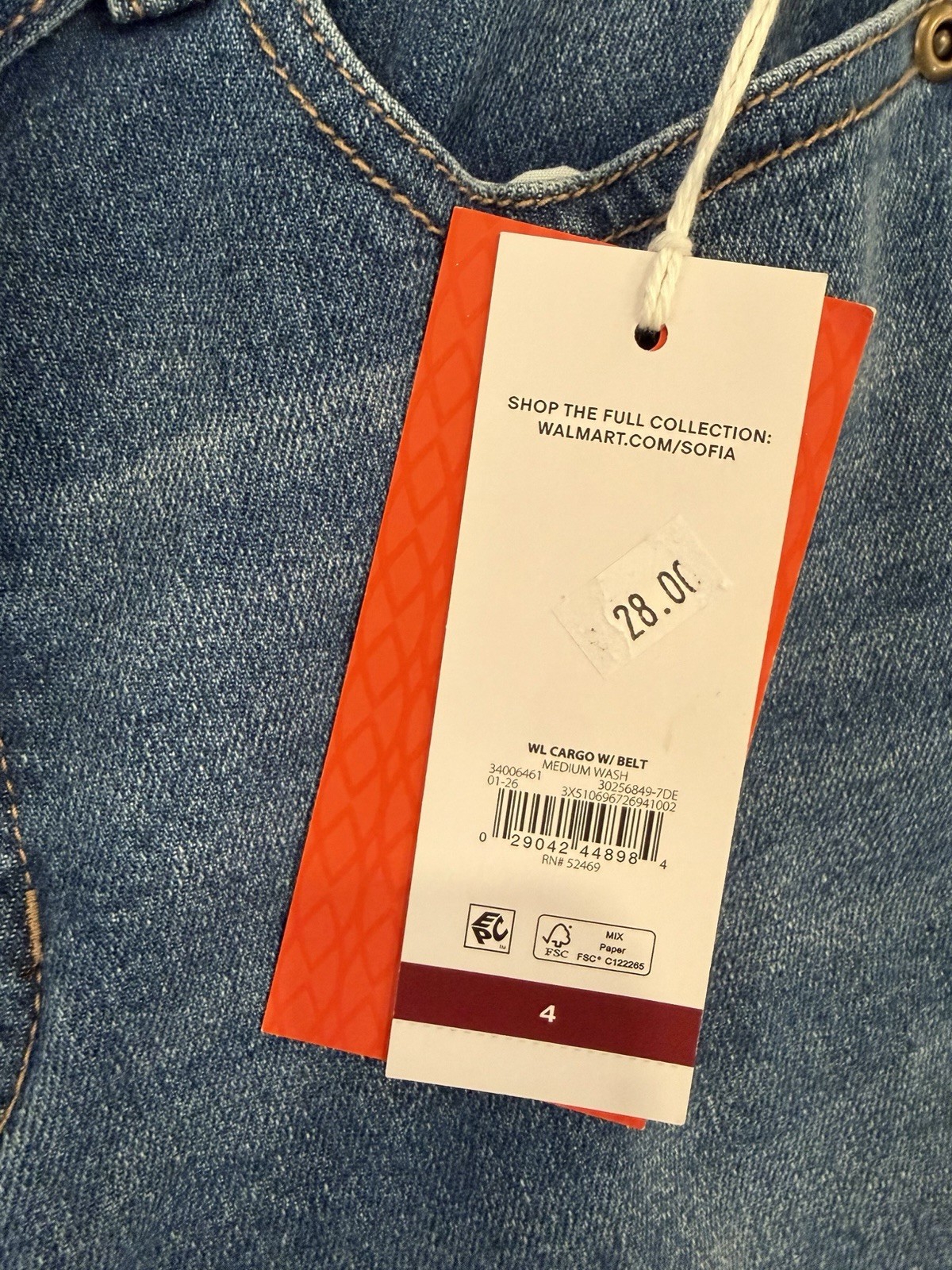 (3) Sophia Vergara Jeans Size 4