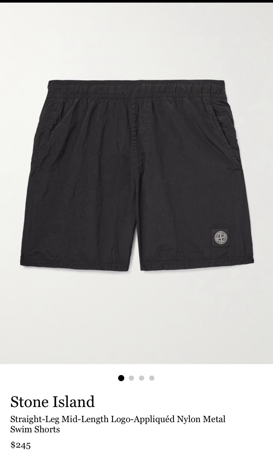 MENS STONE ISLAND NYLON BLACK BATHING SUIT RETAIL $285 SIZE M NWT