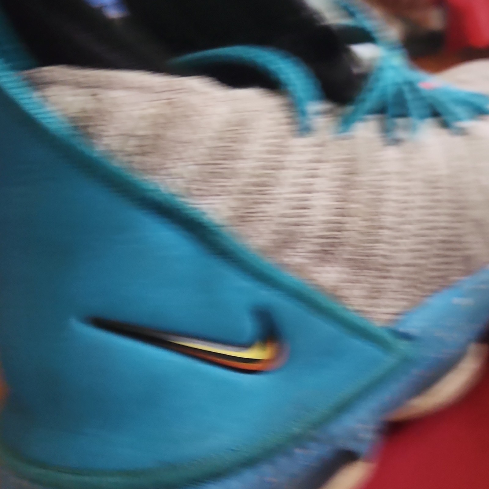 Nike Blue Gray Mid Top Basketball Sneaker
