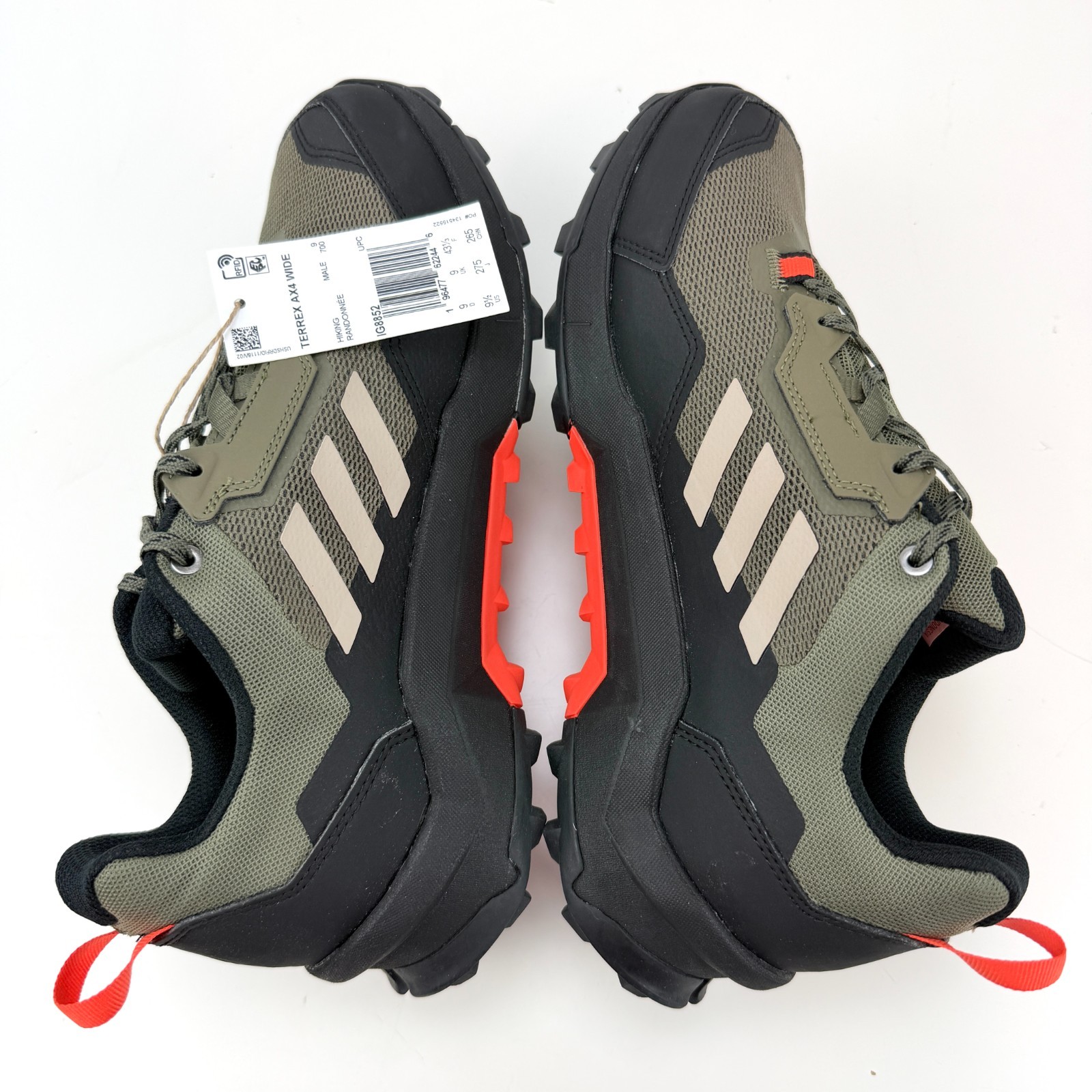 adidas Terrex AX4 Wide Mens Hiking Shoes Olive Green IG8852 Sz 9.5 FIT SMALL