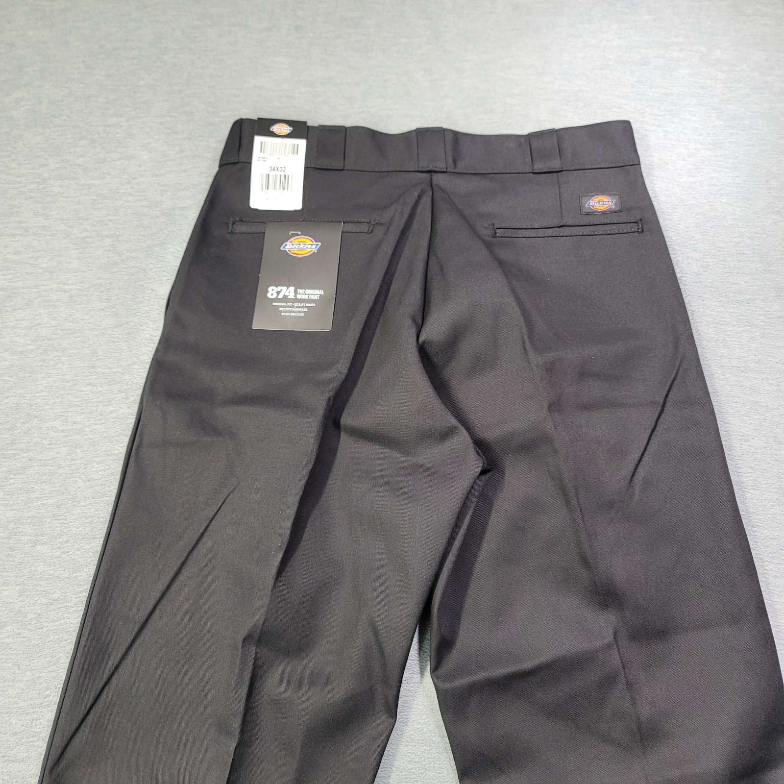 Dickies Pants Mens 34×32 Black 874 Original Fit Work Pant Straight Leg Logo NWT
