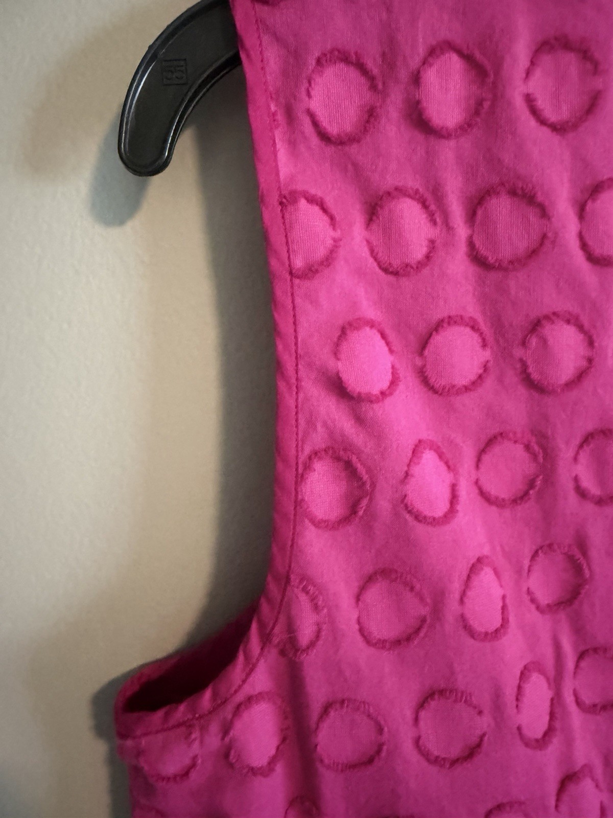 Talbots Pink Sleeveless Textured Circle Pattern Cotton Blouse Size 14