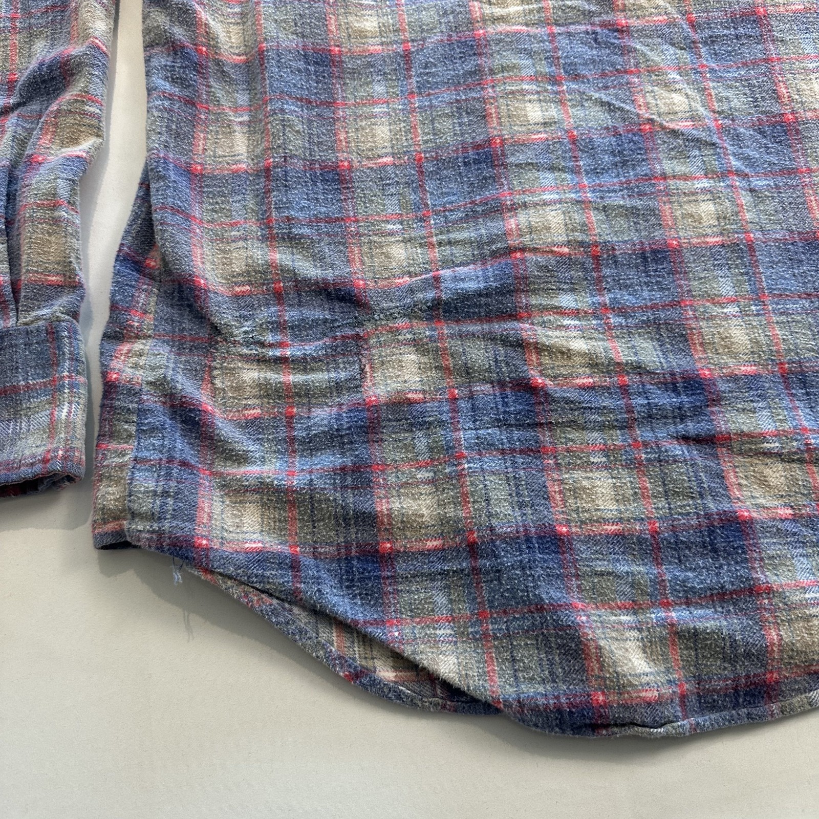 VTG Plainsman Pearl Snap Long Sleeve Shirt Plaid Mens M Western Cowboy