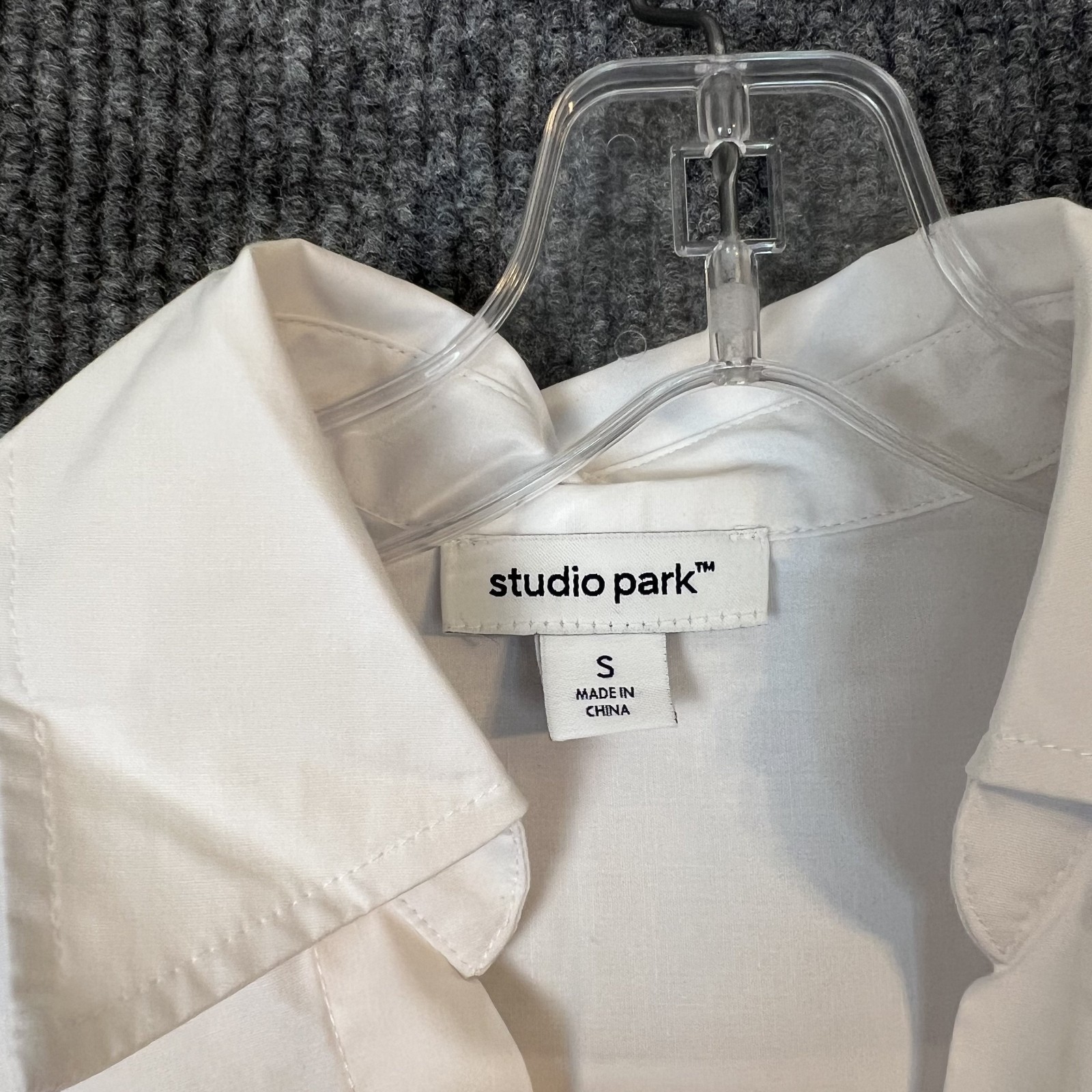 Studio Park x Leah Williams Woven Collared Wrap Shirt Womens Size Small White