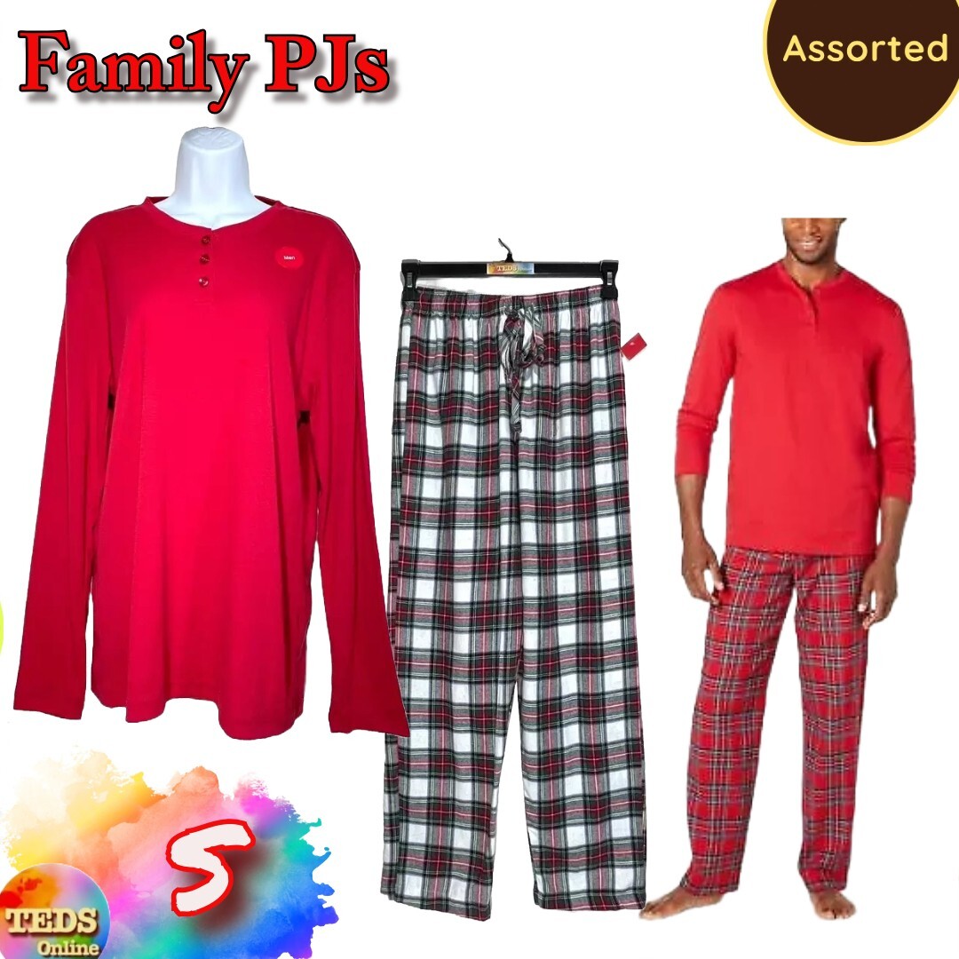NWT Family Pajamas Men’s S Cotton Stewart Plaid PJ Set 100070471 Assorted