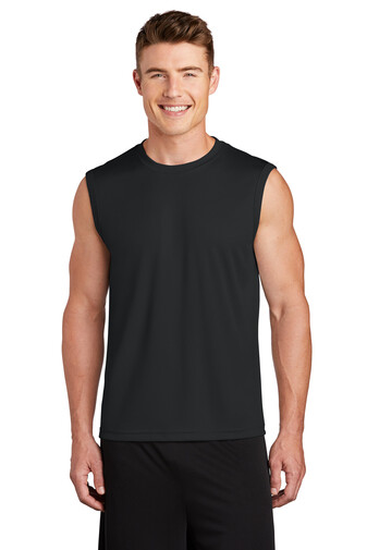Sport Tek Sleeveless Posi Charge Competitor T Shirt Black True Royal ST352