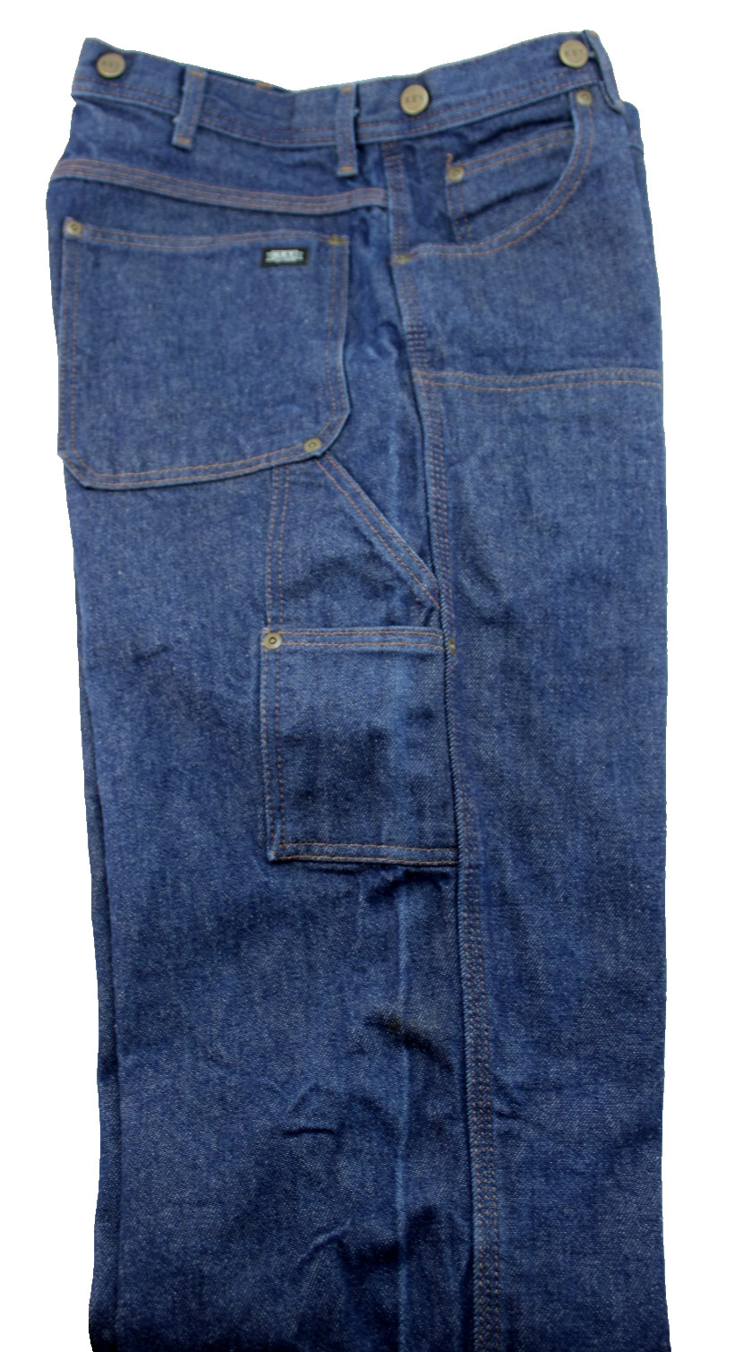 KEY Men’s 34 X 36 Double Knee Blue Denim Utility Work Jeans EXCELLENT CONDITION