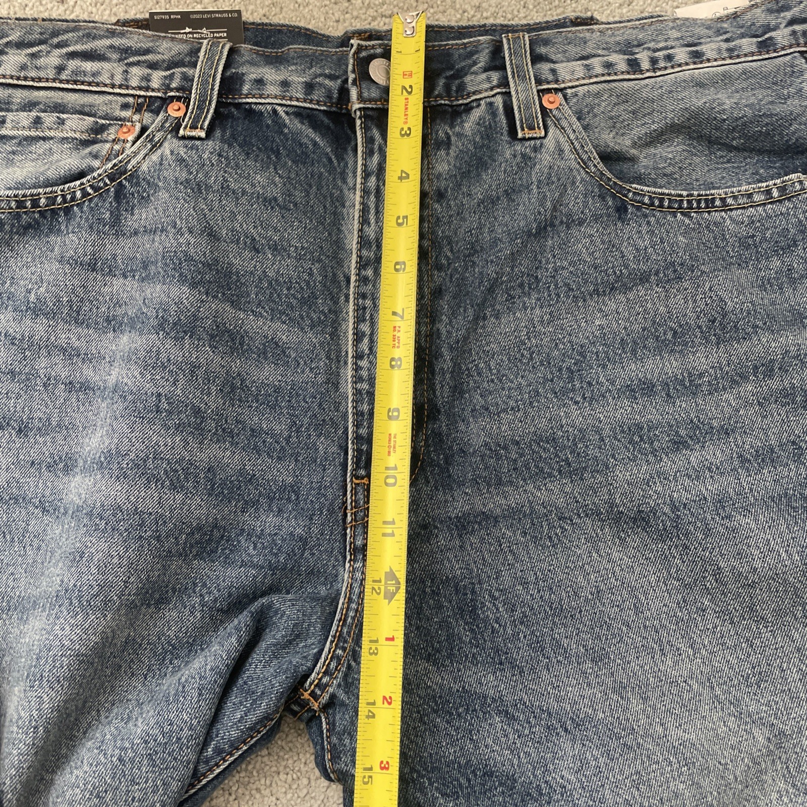 Levi’s Premium 568 Loose Straight Blue Jeans Men’s Measured Sz. 38-39X31 See Des