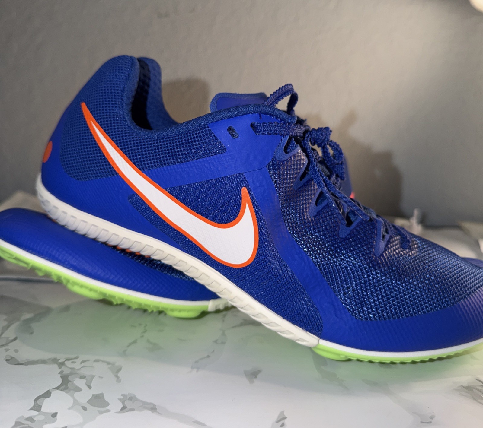 Nike Rival Multi Track&Field Shoes With Spikes Blue/Orange- Bag Incld Size 10