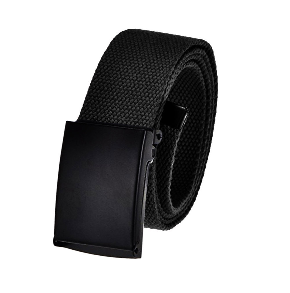 Build A Belt Adult 1.5″ Black Flip Top Buckle with Canvas Web Belt