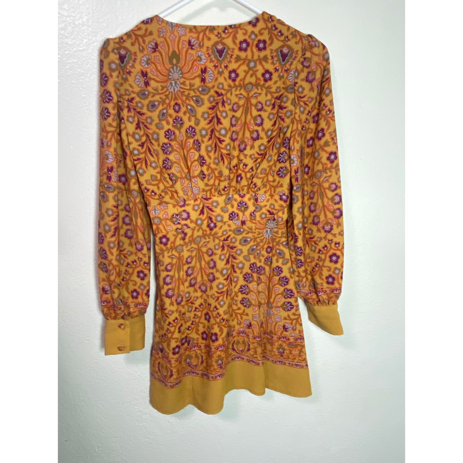 Urban Outfitters Orange Floral Paisley Retro Mod Indie Mini Dress NWT Small