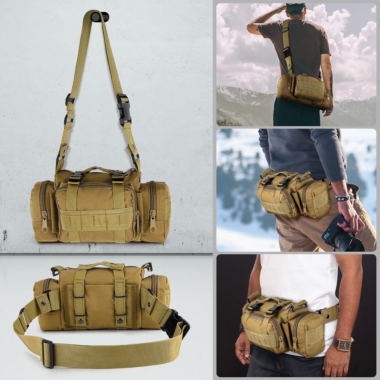 Tactical Shoulder Duffle Bag Water Resistant Deployment Bag Molle Utility Pouch