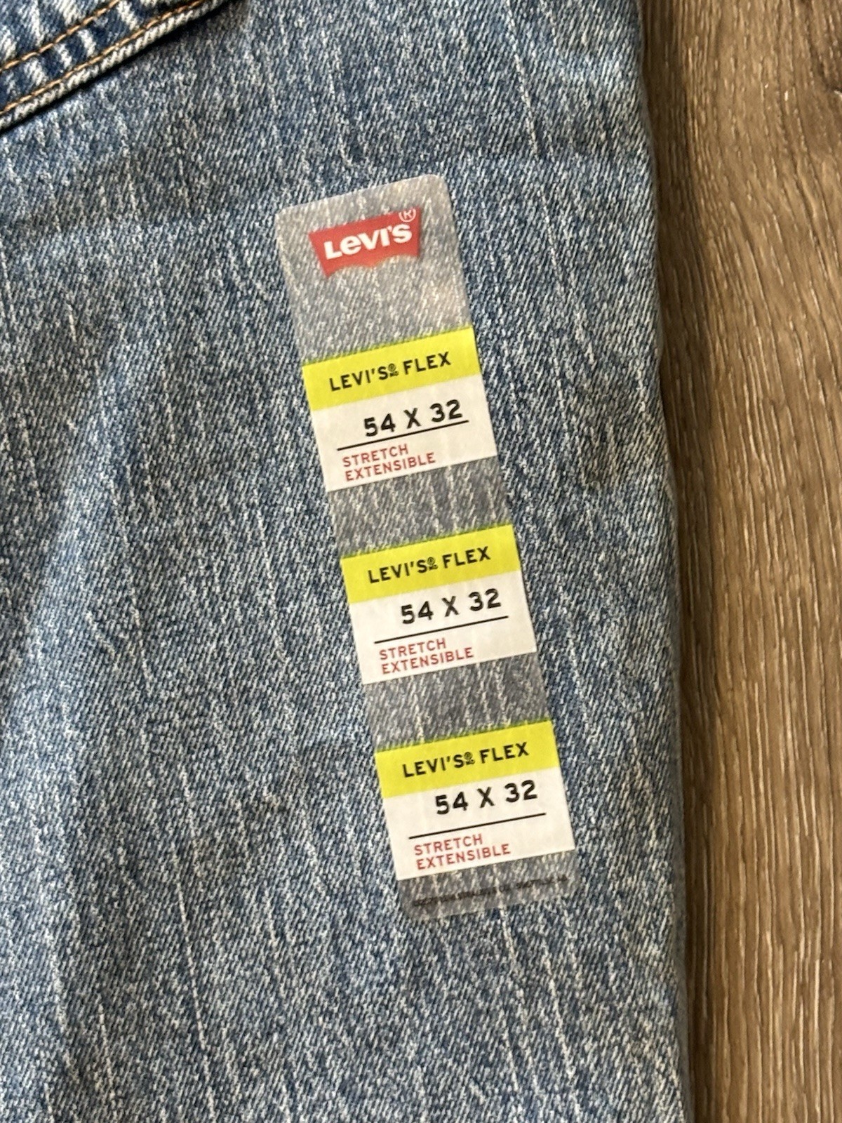 Levis 541 Athletic Taper Mens Jeans 54×32 Light Wash Blue Stretch Flex NEW READ