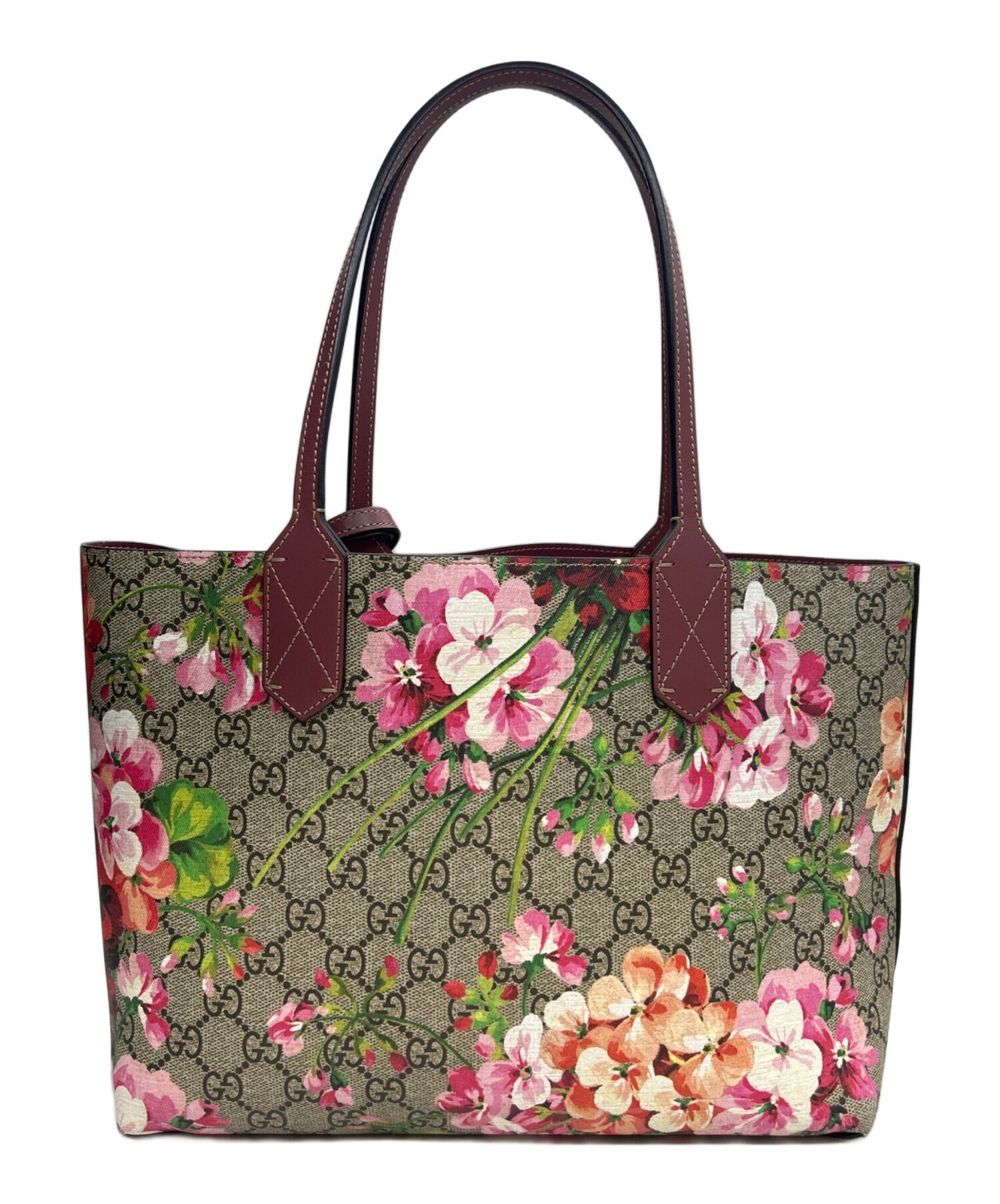 Gucci GG Blooms Reversible Tote Bag Beige Red Women’s Pre-owned Italy 372613