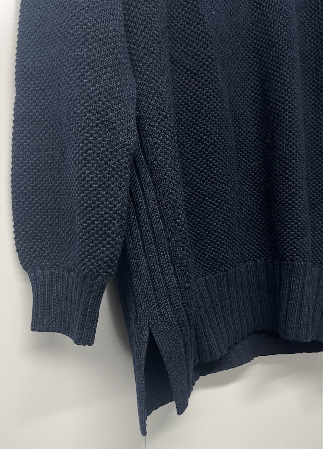 Barbour Jumper Sweater Pullover Stitch Guernsey Knit Womens UK 14 100% Wool Navy