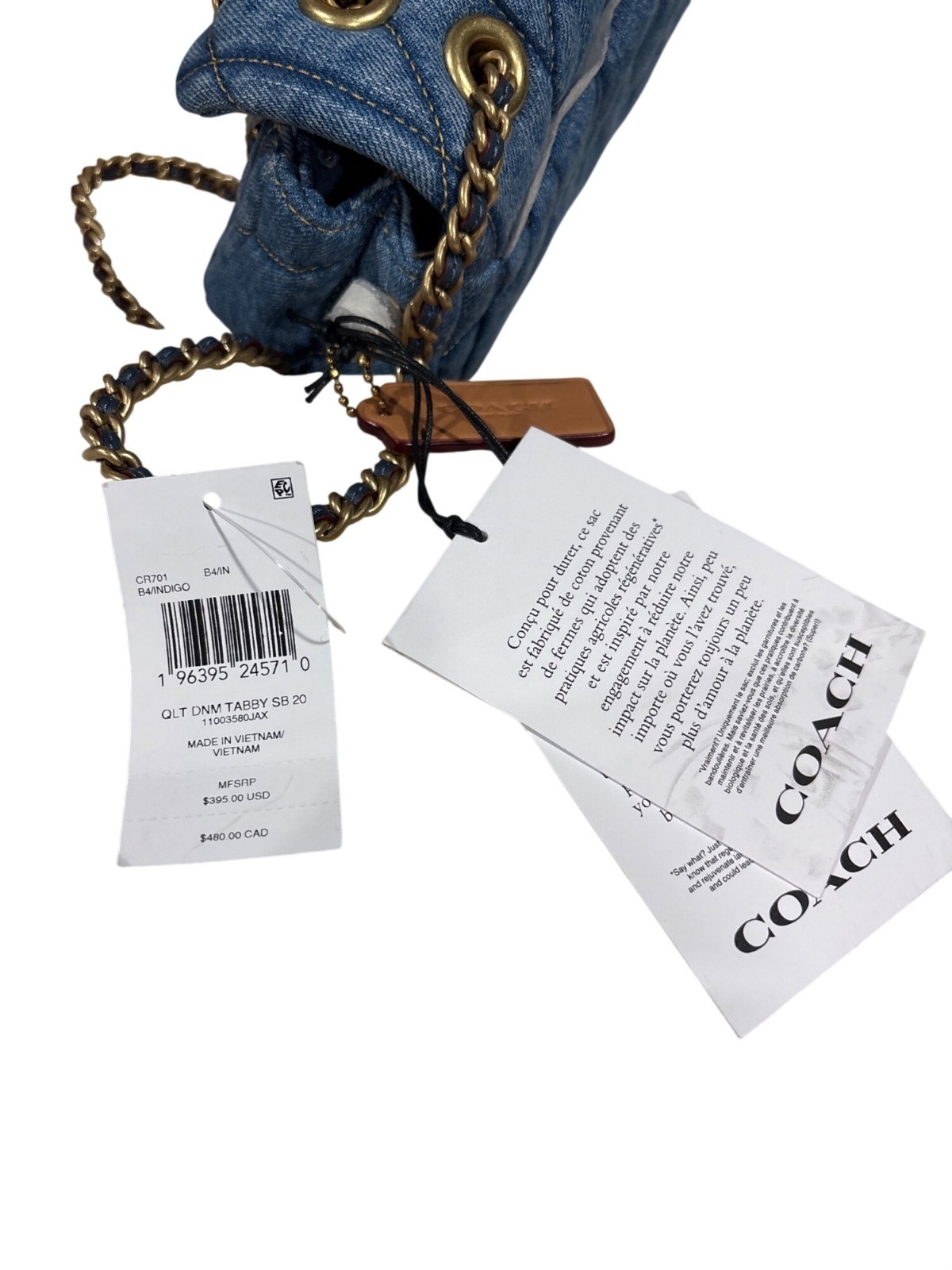 COACH Tabby Shoulder Bag 20 Quilted Denim – NEW $395