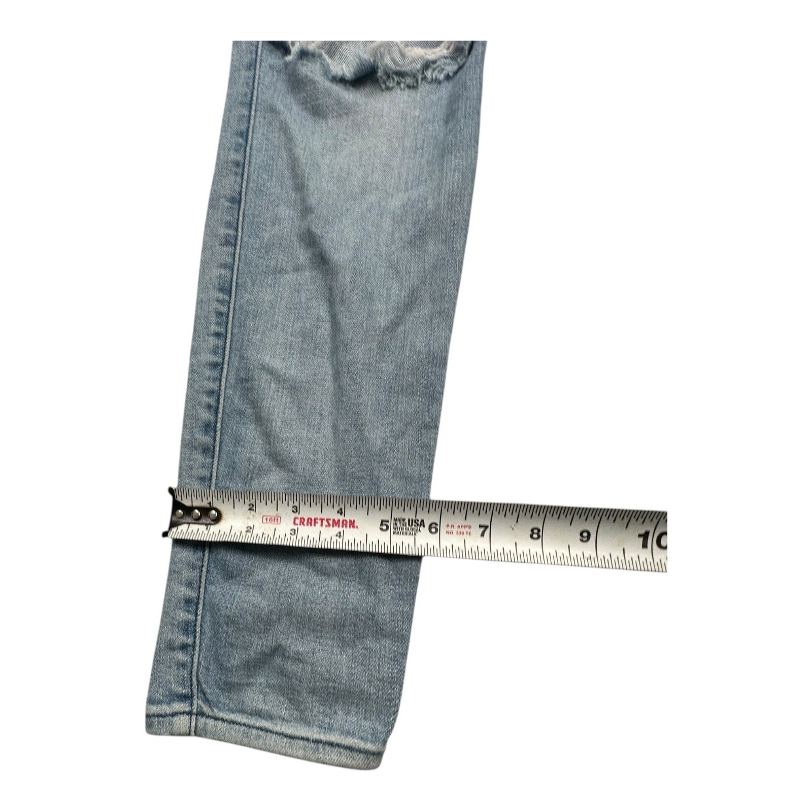 7 For All Mankind The Skinny Jeans Light Wash Distressed Size 28