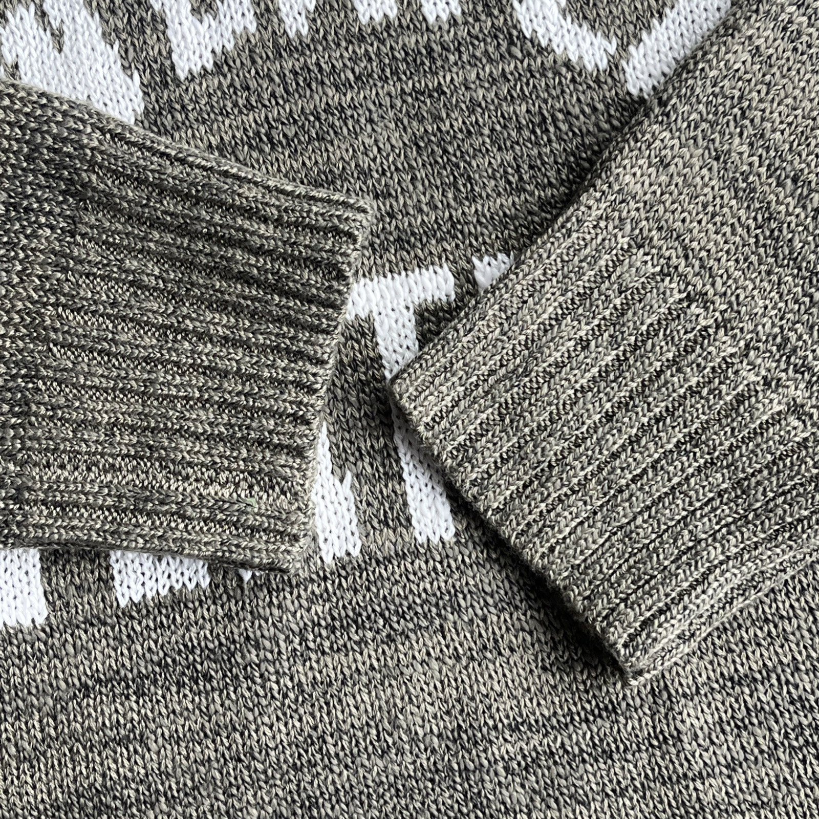 Marled Reunited Knitted Pullover Hoodie Sweater Weather Olive Green Large